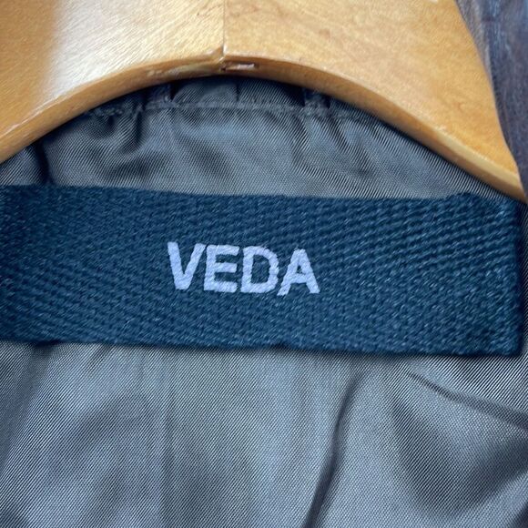 VEDA Brown Max Classic Leather Moto Jacket Size L - Picture 8 of 10